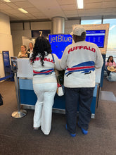 Load image into Gallery viewer, Buffalo Bills inspired unisex limited cardigan. PREORDER ONLY , PICK AVAILABLE SIZES THAT ARE COMING IN AND PLACE YOUR ORDER SO YOUR HOODIE WILL BE COUNTED FOR . This Link will close Jan 3rd so orders can be placed immediately.
